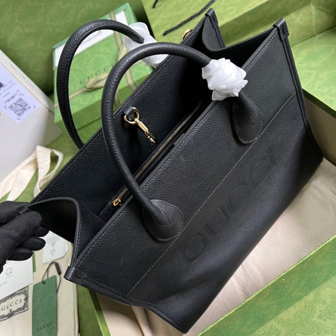 gg Small tote With gg Logo Black For Womtlm 12.4in/31.5cm gg 674822 0E8IG 1000