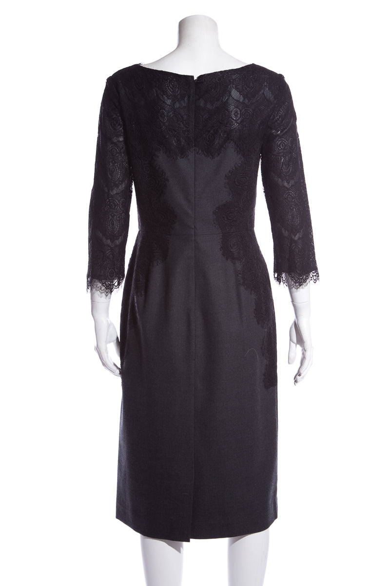 Tory Burch Gray and Black Lace Dress SZ 6