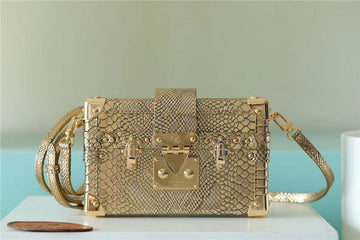 LV Petite Malle High Shiny Alligator By Nicolas Ghesquiere Gold For Womtlm,  Shoulder And Crossbody Bags 7.9in/20cm LV 