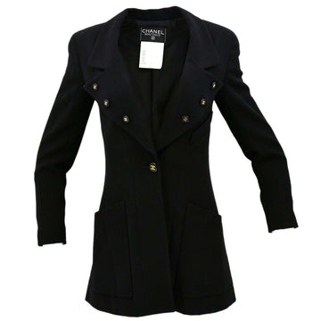 Chanel Single Breasted Jacket Black 94C #34