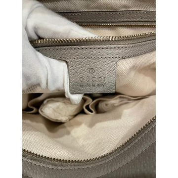 Gucci 'Bree' style, brown large Guccissima print canvas and silver grey leather satchel or tote style purse