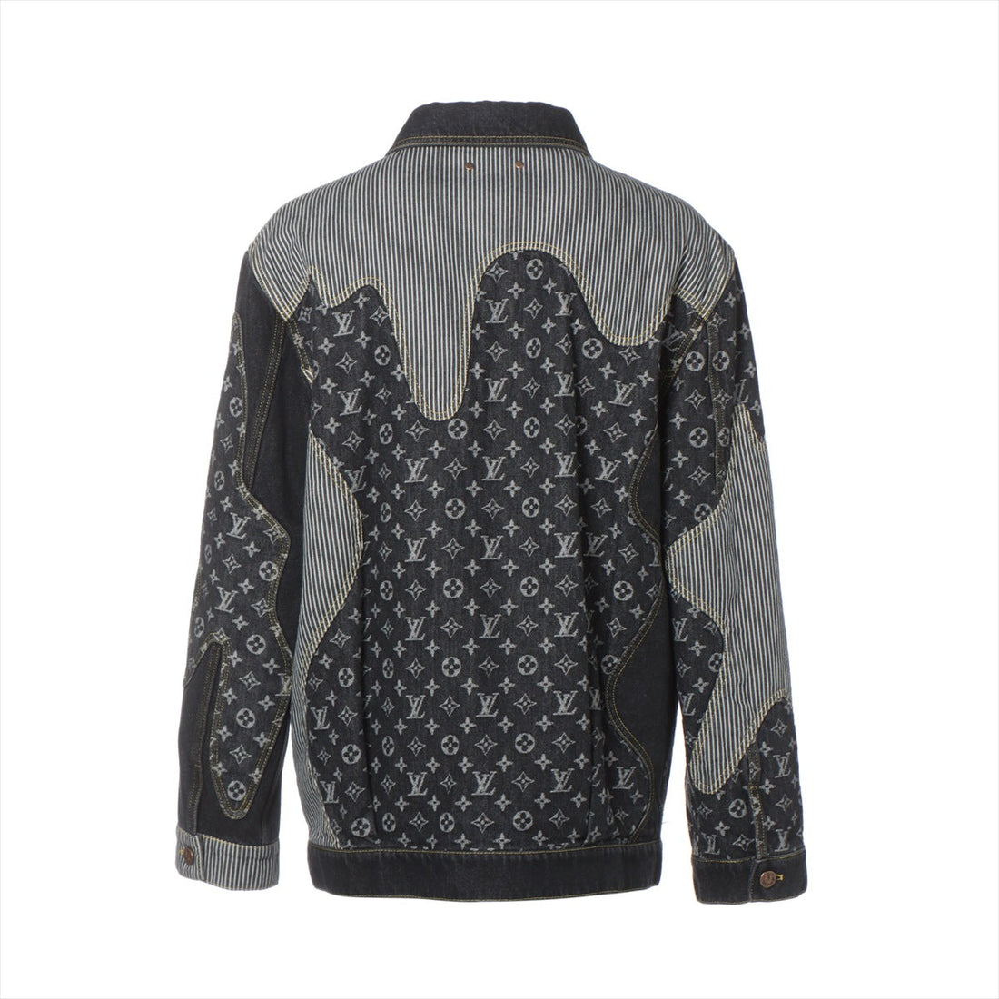 Louis Vuitton x NIGO 22SS Cotton Denim Jacket 48 Mens Black RM221M Monogram tagged