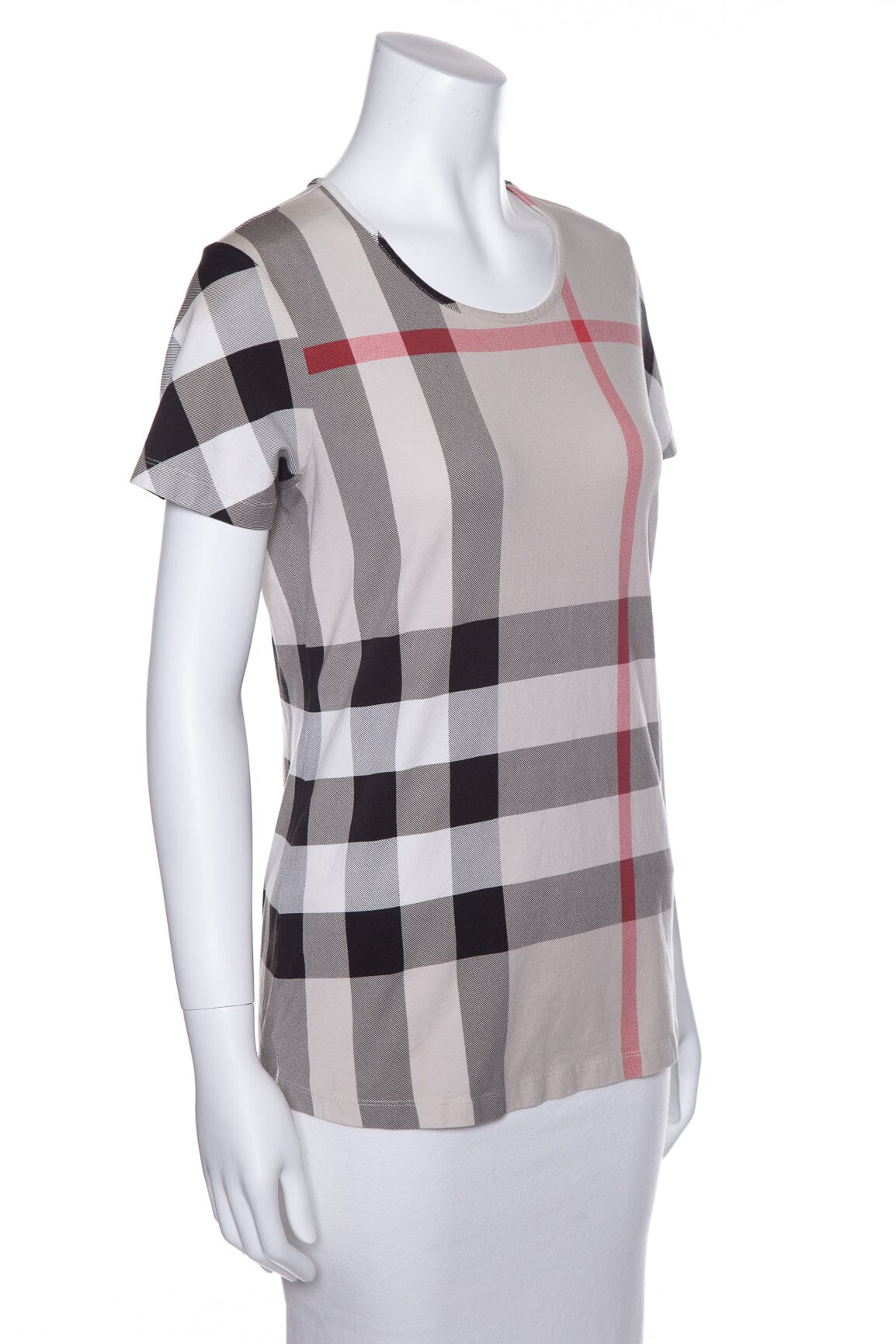 Burberry Plaid Cotton T-Shirt SZ L