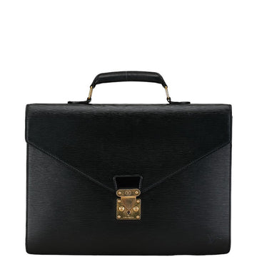 Louis Vuitton Epi Celebrity Concierge Business Bag Briefcase Paper Bag M54422 Black Leather Louis Vuitton