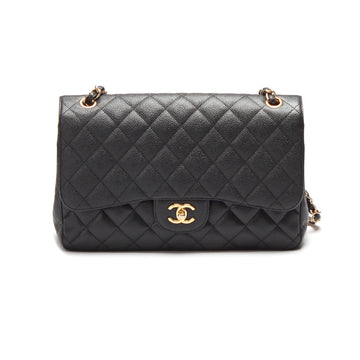 Chanel Caviar Jumbo Classic Double Flap Bag Leather Shoulder Bag in Excellent condition