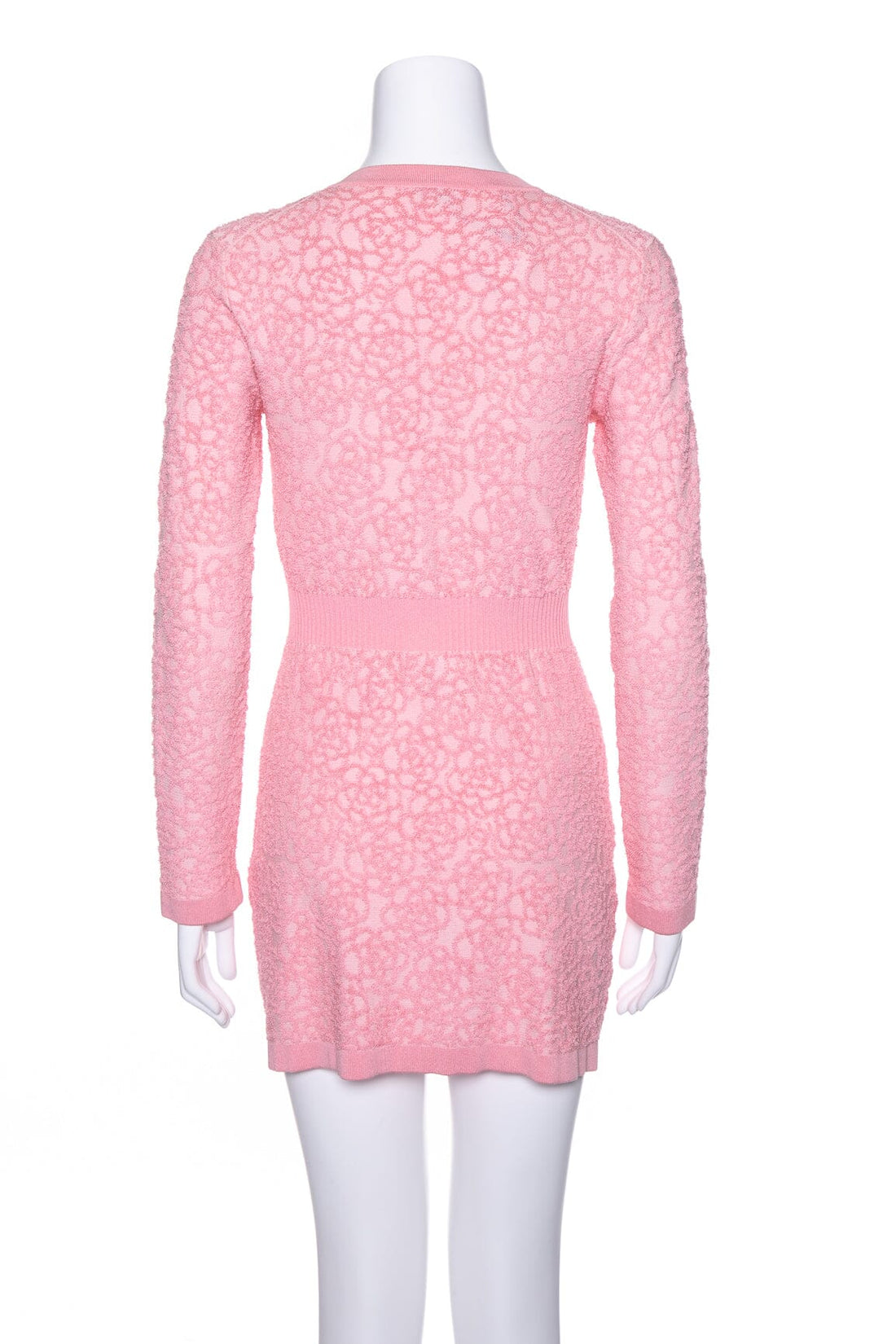 Chanel Pink Terry Cloth Button Down Dress SZ 34