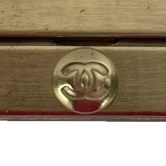 CHANEL Tweed Crochet PVC CC Supermarket Pearl Strass Orange Gripoix Clear Cuff