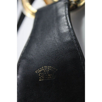 RARE, Gucci, black suede & leather, bucket bag style shoulder bag with a red & green Sherry stripe and an XL gold GG accent