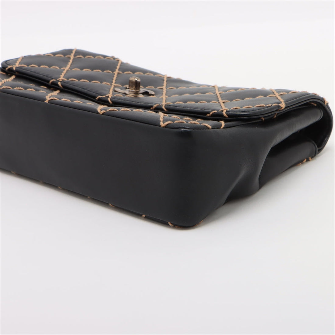 Chanel Wild Stick  Single Flap Double Chain Bag Black G  6th