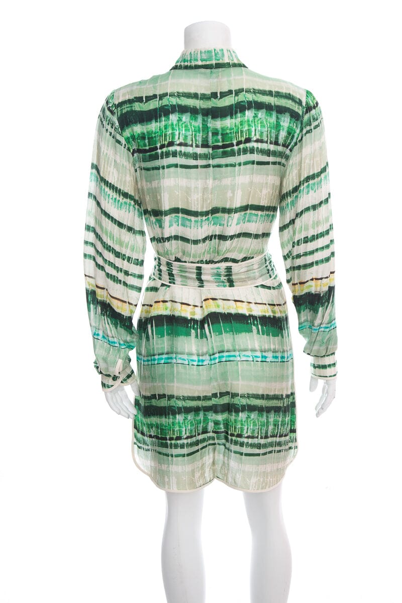 Alexis Green Stripe Printed Long Sleeve Romper SZ S NWT