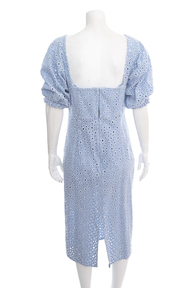 Prose & Poetry Blue Circle Embroidered Midi Dress SZ L