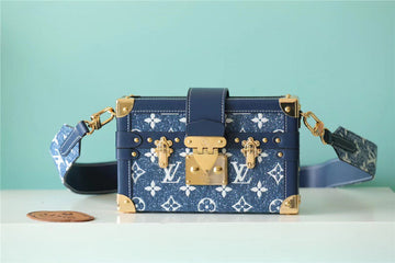 LV Petite Malle Jacquard Since 1854 Blue For Womtlm, Womtlm’s Handbags, Shoulder Bags And Crossbody Bags 7.5in/19cm LV 