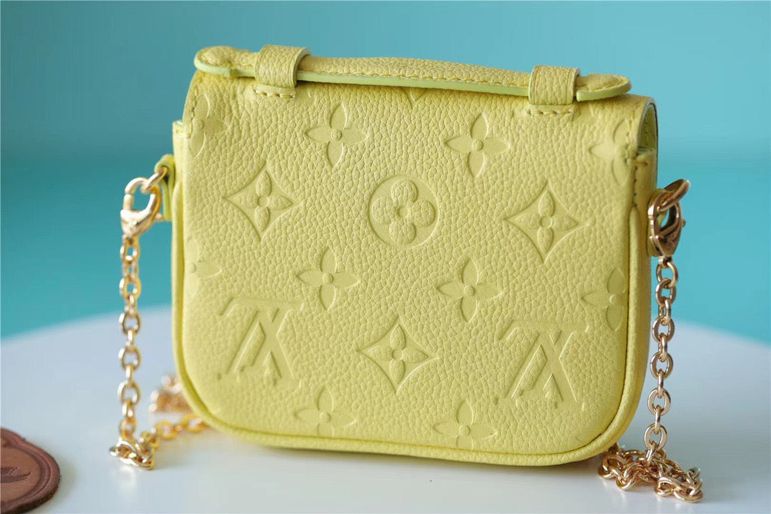 LV Micro Metis Monogram Empreinte Yellow For Womtlm, Womtlm’s Handbags, Shoulder And Crossbody Bags 5.5in/14cm LV M81407
