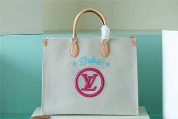 LV Onthego GM Monogram Giant And Raffia White/ Pink For Womtlm,  Shoulder And Crossbody Bags 41cm/16.1in LV
