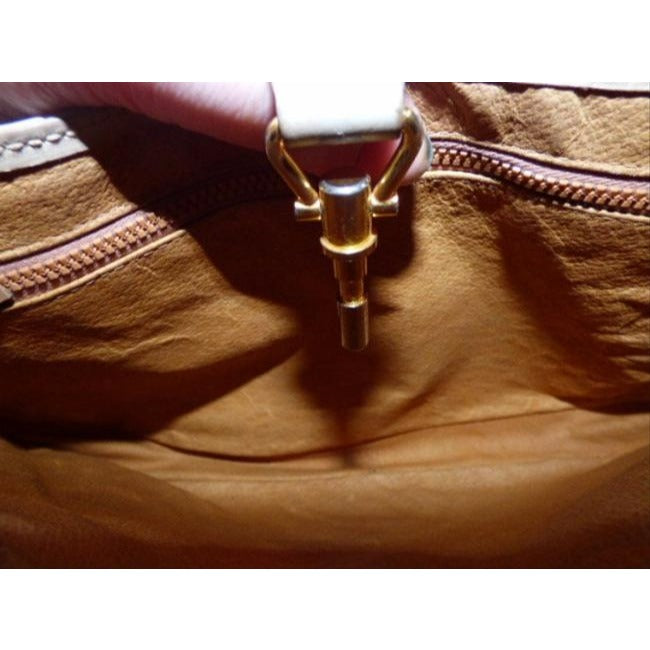 Gucci Shoulder Jackie W Vintage Strap Extenderpiston Clasp Stone Color Leather Hobo Bag