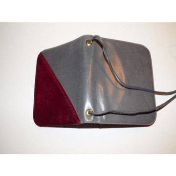 Bally Vintage Pursesdesigner Purses Grey And Burgundy Leather Shoulder Bag