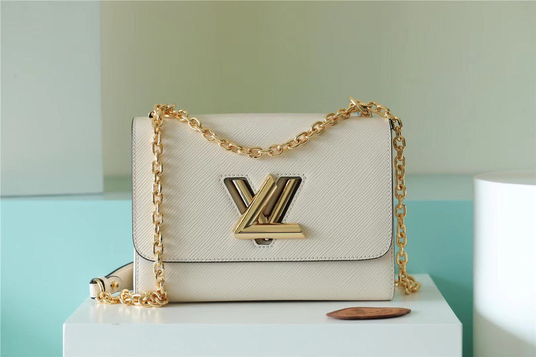LV Twist MM Epi White For Womtlm, Womtlm’s Bags, Shoulder And Crossbody Bags 9.1in/23cm LV M55513