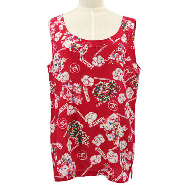 Chanel Spring 1986 camellia print silk tank top #44