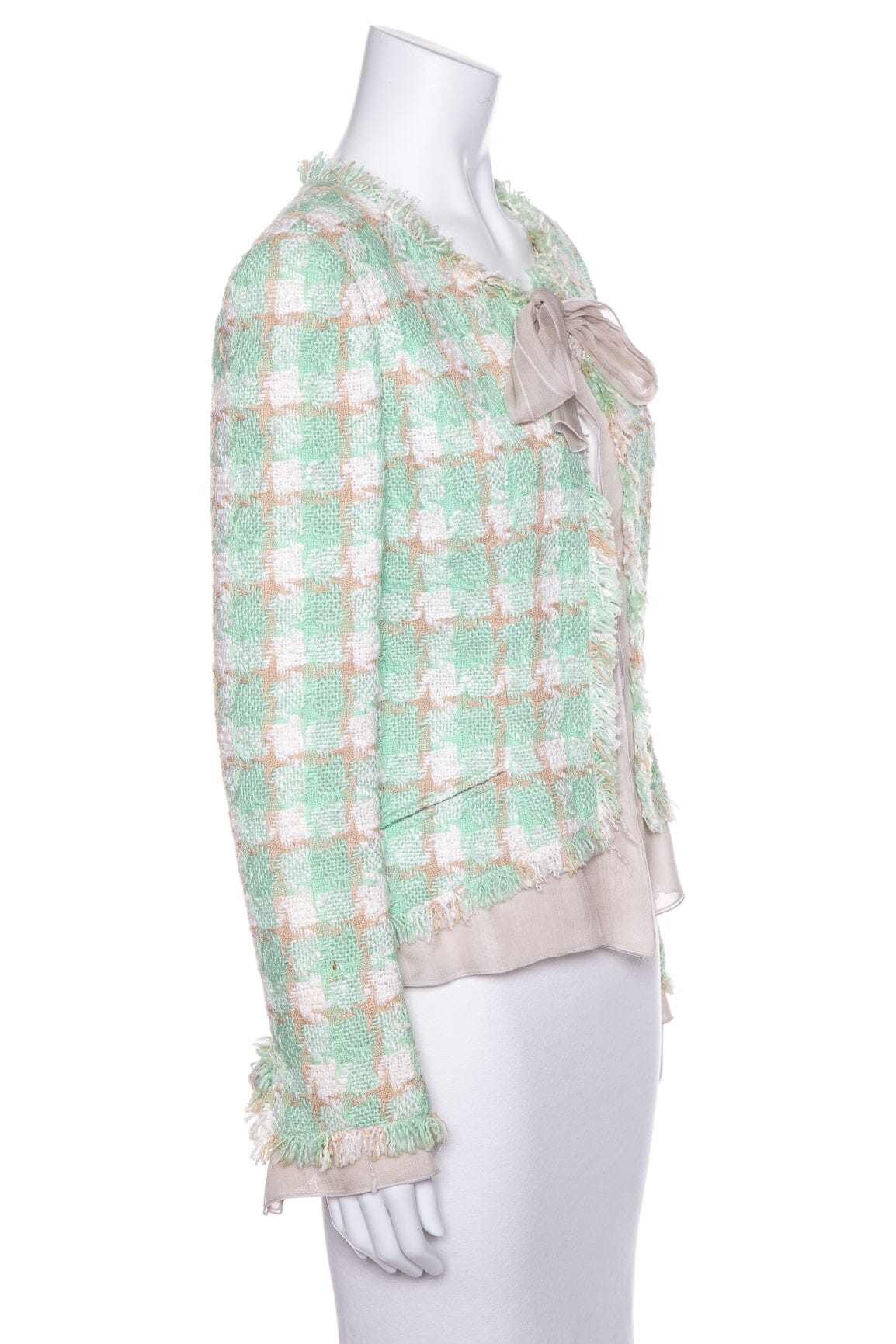 Chanel Vintage 2004 Mint Tweed and Silk Jacket SZ 40