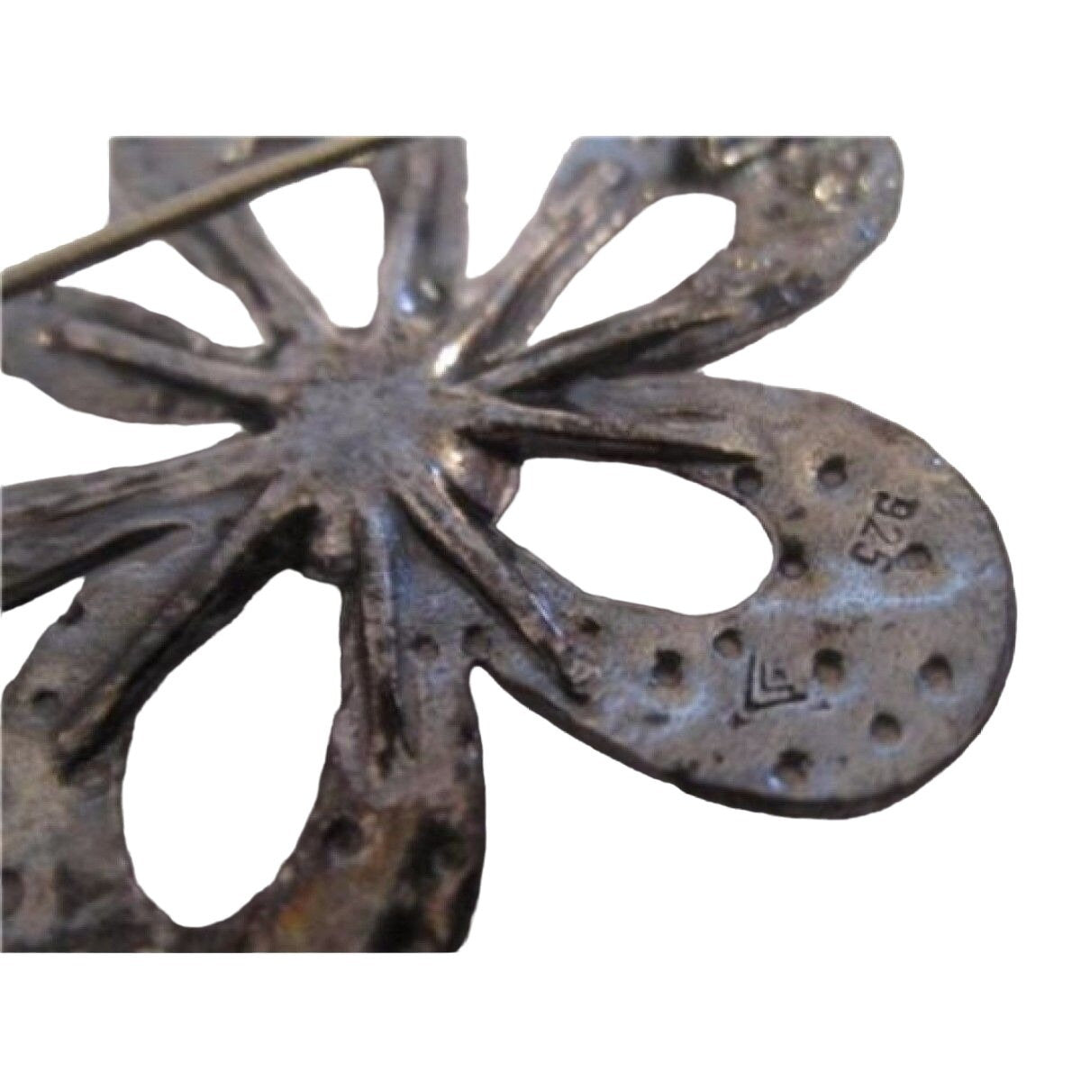 Silpada, vintage, Modernist style, sterling silver & white topaz, signed, artisan, pendant/brooch