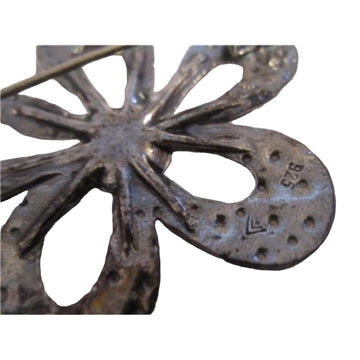 Silpada, vintage, Modernist style, sterling silver & white topaz, signed, artisan, pendant/brooch