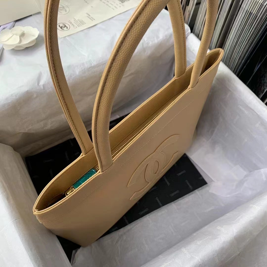 CHLVintage CHLOptlm Tote Caviar East West Beige For Womtlm, Womtlm&#8217;s Bags 14.5in/36.9cm