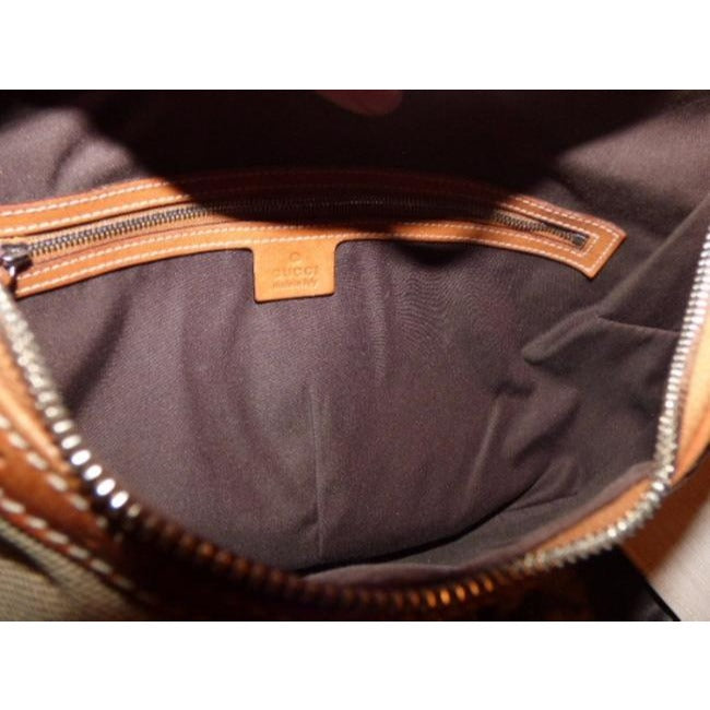 Gucci Britt Xl Shades Of Beige And Blue Canvas Leather Hobo Bag