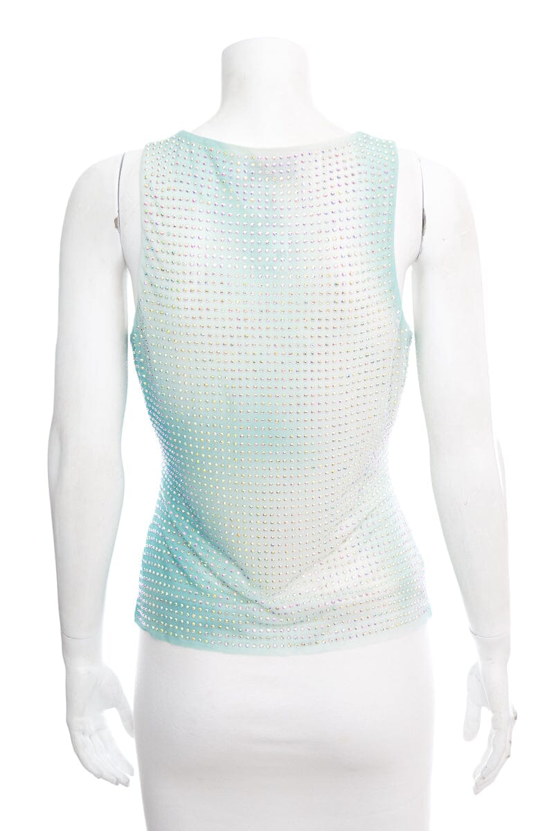 Self Portrait Mint Rhinestone Tank SZ 8