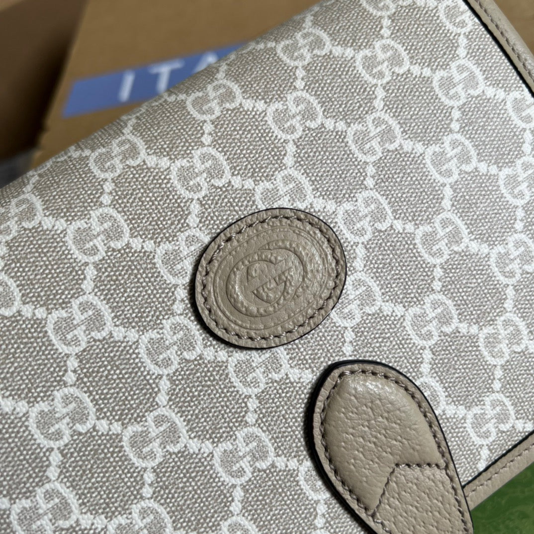 gg Mini Shoulder Bag With Interlocking G Beige For Women, Women&#8217;s Bags 7.9in/20cm gg ?671620 UULBT 9683