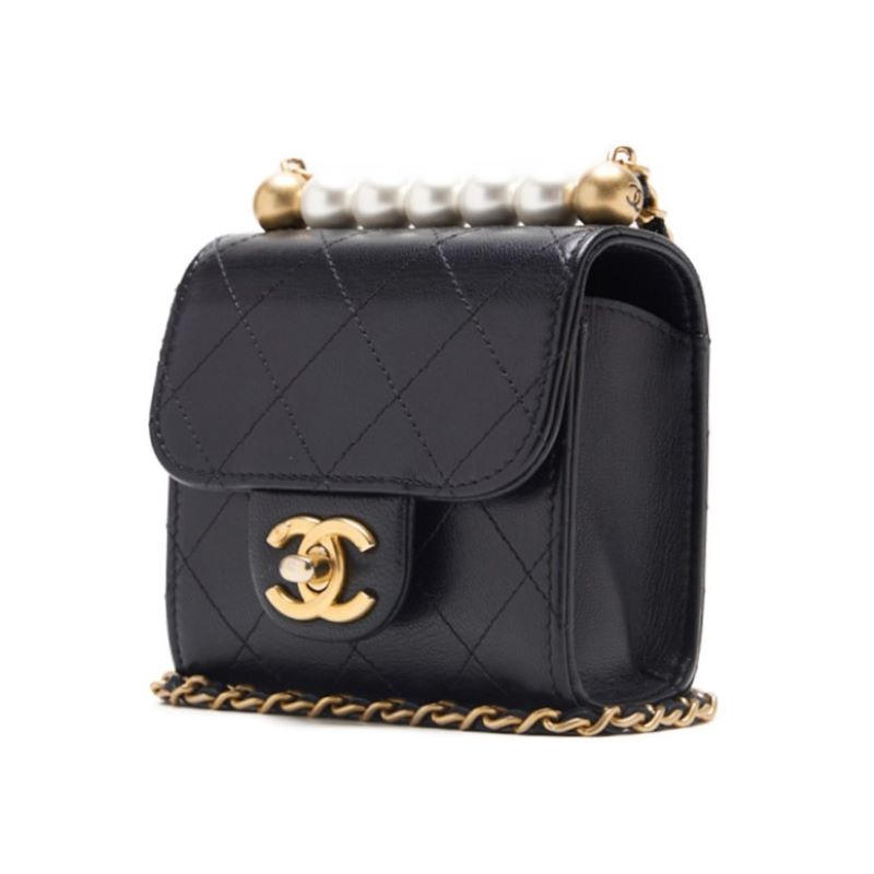 CHANEL ?CHANEL?Mini Trace Pearl Chain Shoulder  Black  Shoulder Bag Mini Shoulder Bag  Bag Hybrid ? Ship?