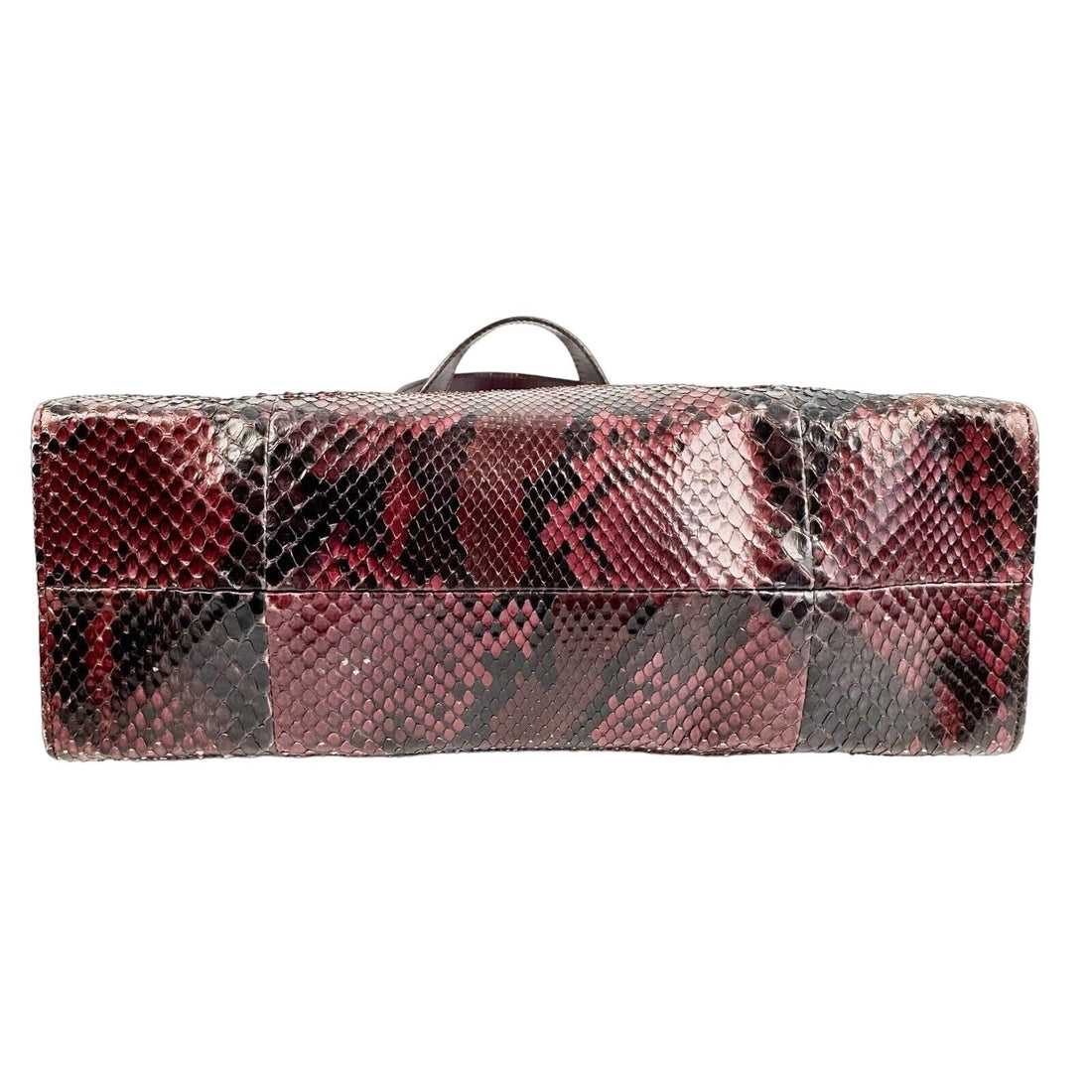 Gucci domed top red grey & burgundy python leather satchel