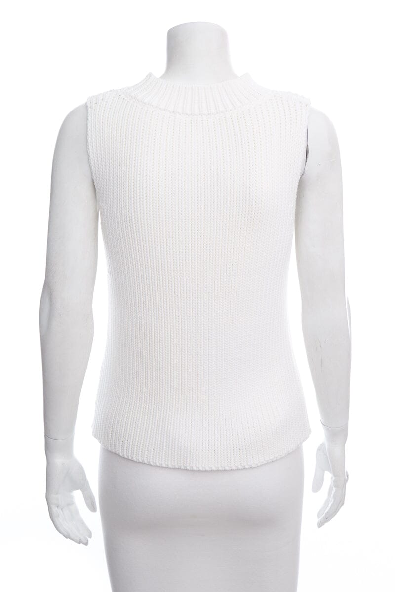 Max Mara Ivory Sleeveless Knit Sweater SZ L