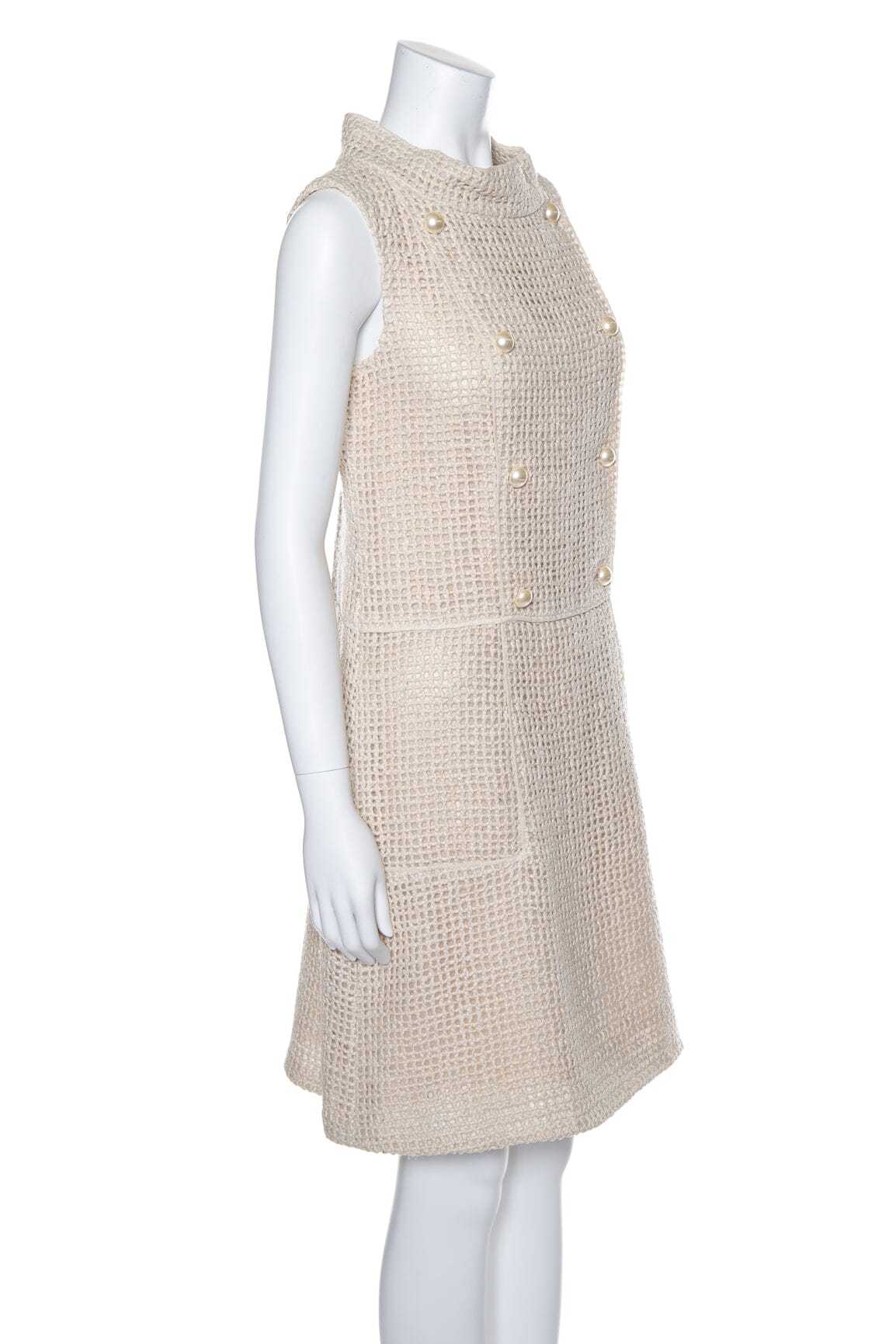 Chanel Cream Tweed Dress SZ 40