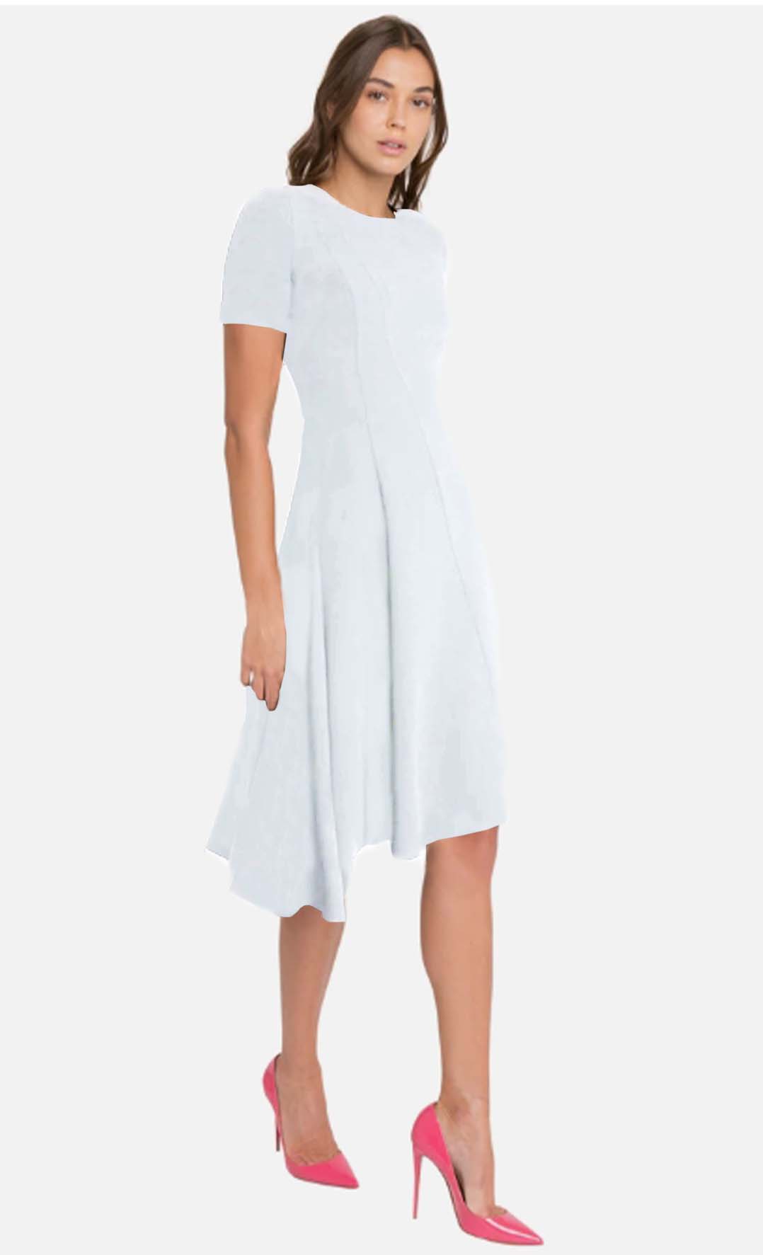 Knee Length White Snow Dress