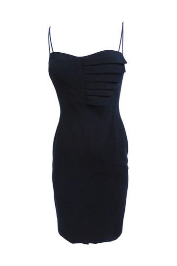 Black Sleeveless Pleated Dress
