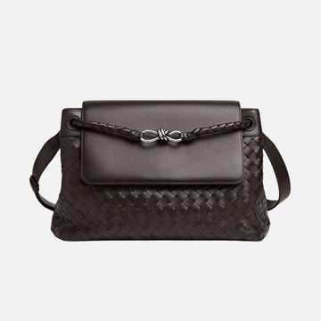 Andiamo Messenger Bag In Intrecciato Leather