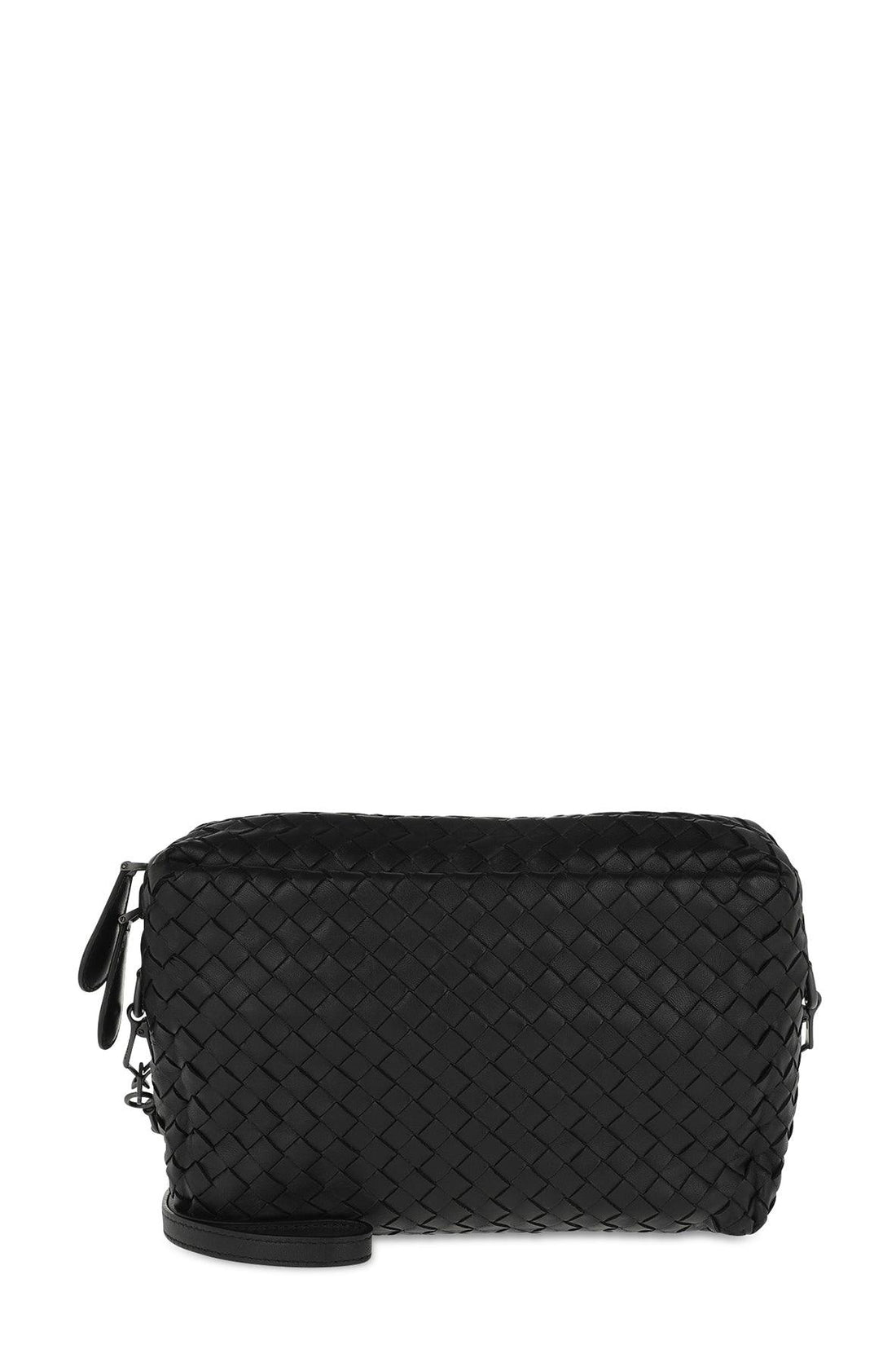 Intrecciato Double Pocket Crossbody Black