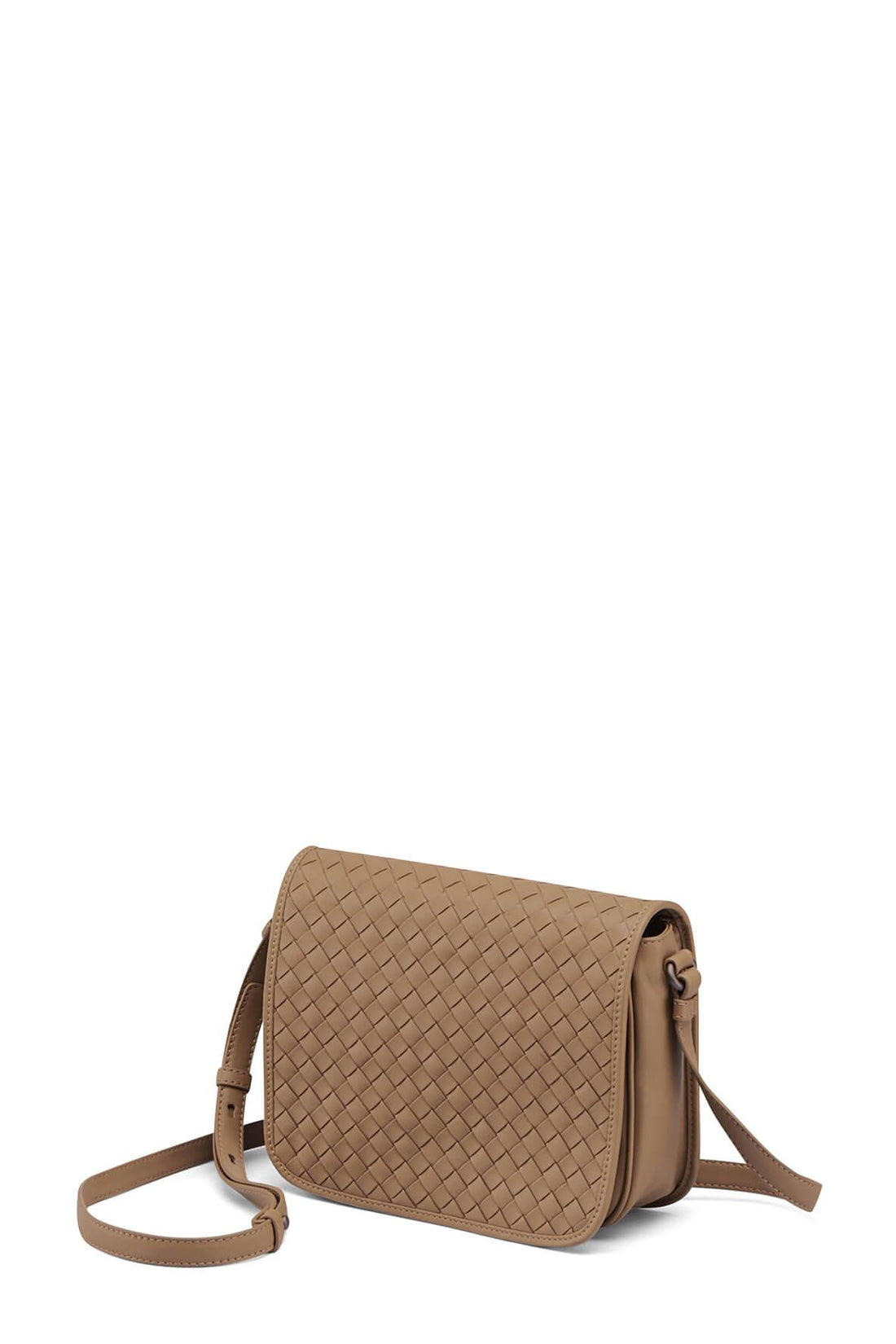 Intrecciato Full Flap Crossbody Camel