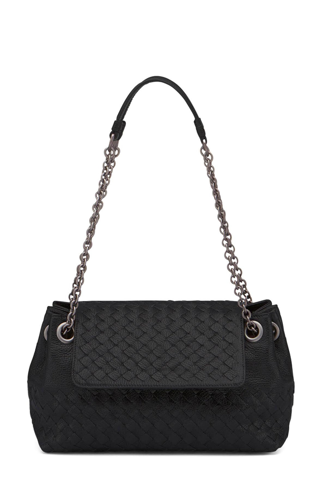 Intrecciato Madras Mini Shoulder Bag Black