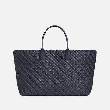Large Cabat Intreccio Padded Nappa And Denim Tote Bag