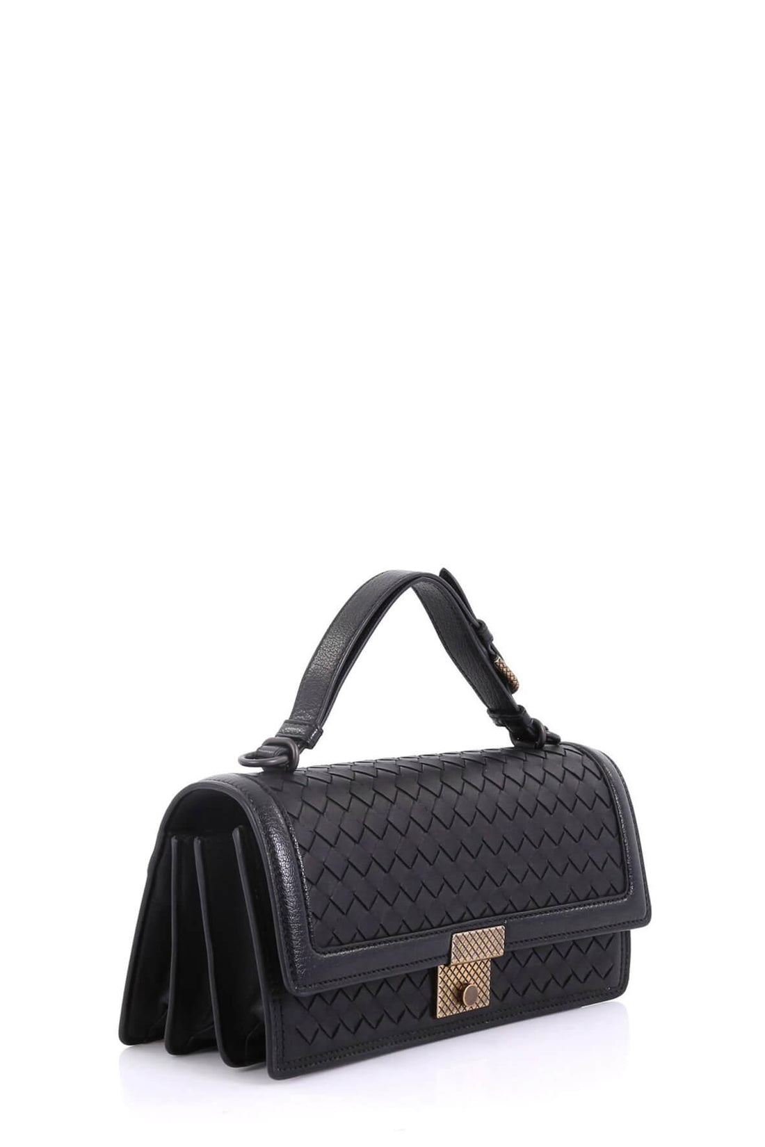 Medium Intrecciato Padlock Shoulder Bag Black