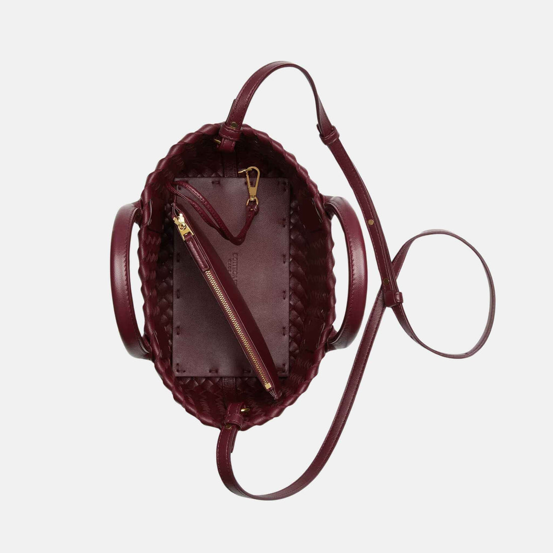 Mini Cabat Intreccio Leather Tote Bag Barolo White