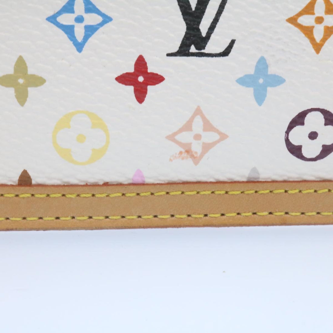 LOUIS VUITTON Monogram Multicolor Pochette Cles Coin Purse White M92655 am443b