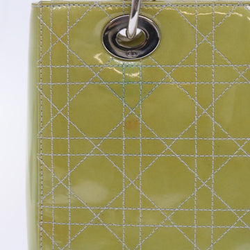 CHRISTIAN DIOR Canage Hand Bag Patent leather 2way Green Auth bs10107