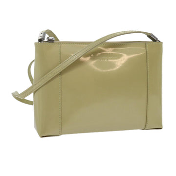 CHRISTIAN DIOR Shoulder Bag Patent leather Beige Auth bs10786
