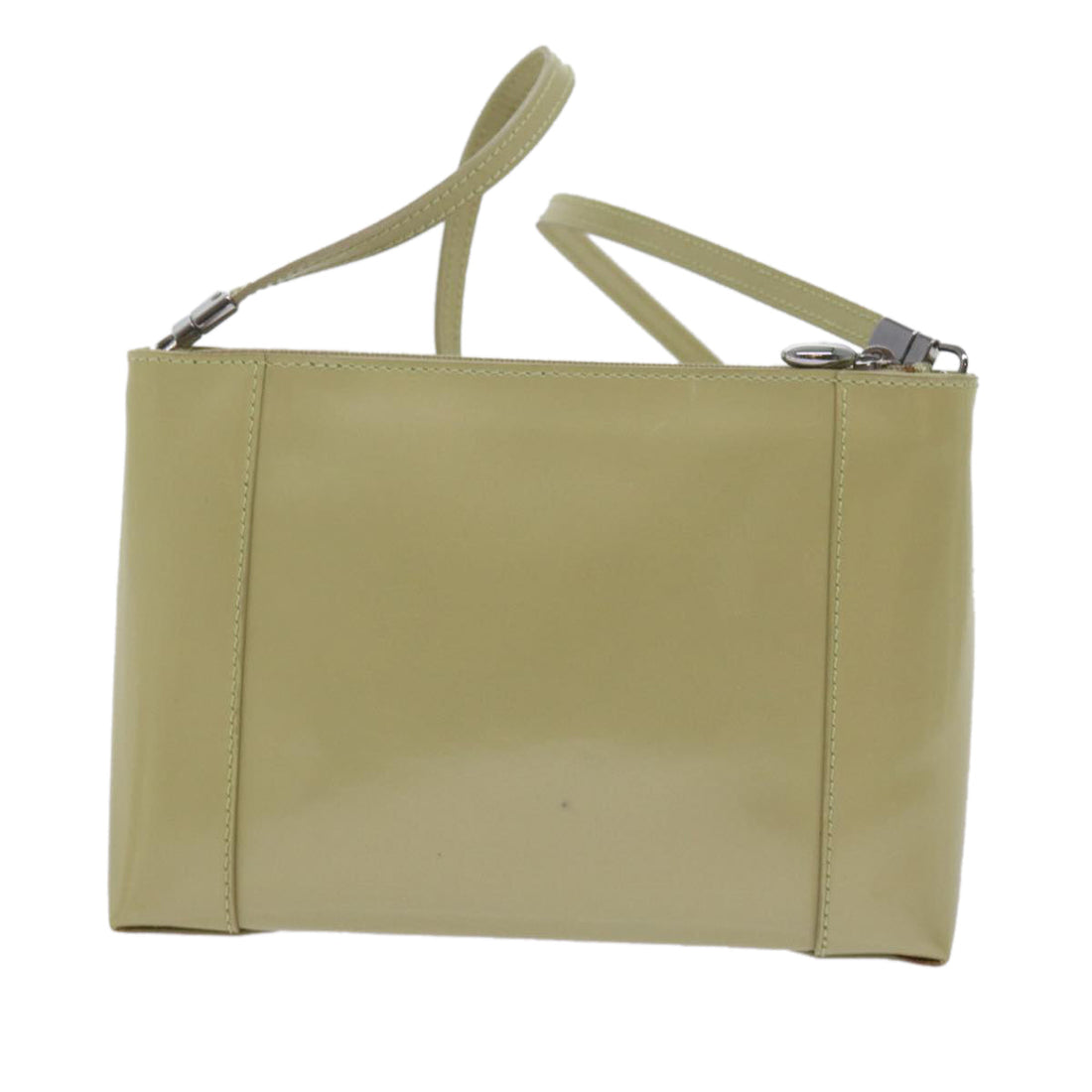 CHRISTIAN DIOR Shoulder Bag Patent leather Beige Auth bs10786