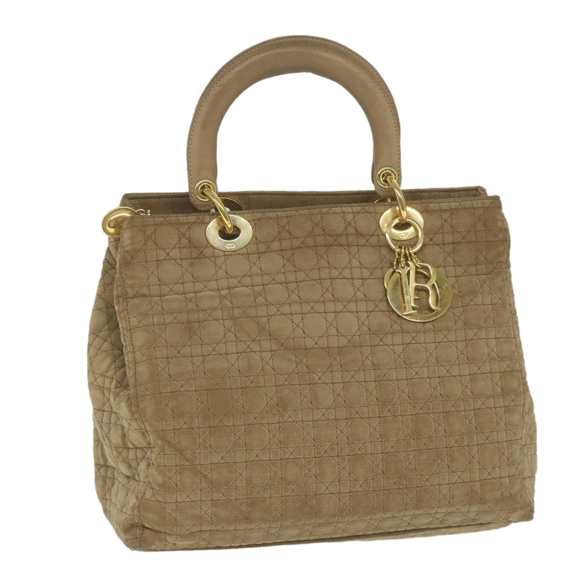 CHRISTIAN DIOR Hand Bag Nylon Brown Auth bs11014