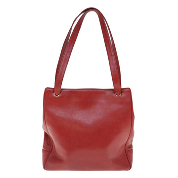 CHANEL Shoulder Bag Caviar Skin Red CC Auth bs11402