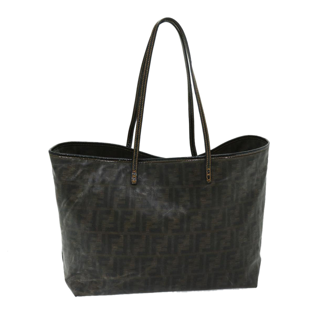 FENDI Zucca Canvas Tote Bag Brown Auth bs12871