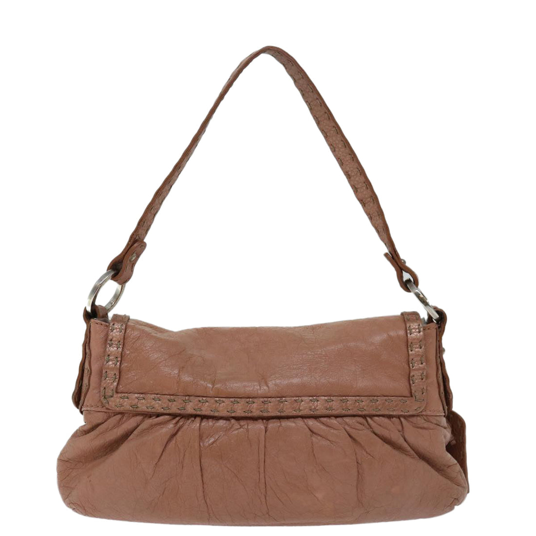 FENDI Celeria Shoulder Bag Leather Pink Auth bs12905